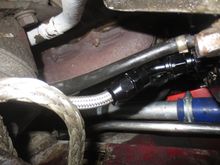 and up to the pump 45° fitting and adaptor