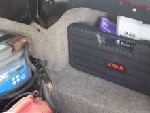 Ah! that looks so much better!
Acres of Space in the Boot/Trunk with all the Tools now neatly stowed in the 'Cubby Box'
with one or two others stowed in the Fender/Wing 'Cut outs'