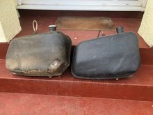 Old tank on left and a replacement tank on the right which has been strengthened in the area where damage can be caused with fibre glass matting.