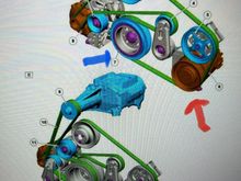 Looks like smooth out is on the AC compressor and Robbed is on the crankshaft pulley. 