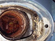 You know you're in trouble when your filler neck looks like this.  This is the LH side.