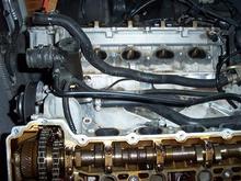 View from left side with intake manifold removed.