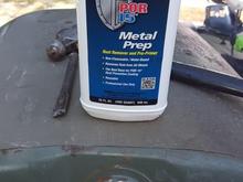 Prep bottle, hammer and chisel to open/close the sending unit opening.  That's the best/only way to see inside. Saw horses make the rocking job easier.