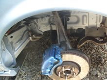 Metallic blue calipers