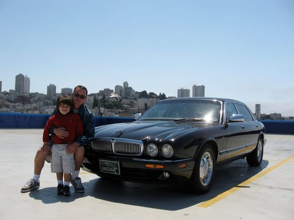 my son and I with our 2001 Vanden Plas in San Francisco.