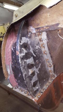 Box support for B post welded and seam sealer applied