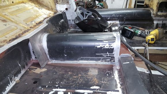 Transmission tunnel welded ih. Lots of weld through primer and seam sealer used under it on seam in floor joint