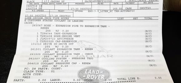 36k Warranty Visit covered Coolant Hose & Tank