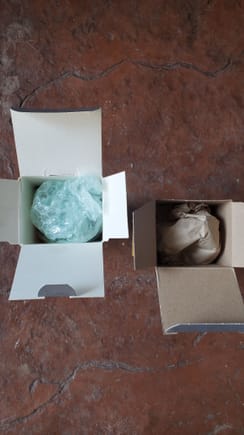 Left, old version with plastic and right, improved paper packaging to protect the environment