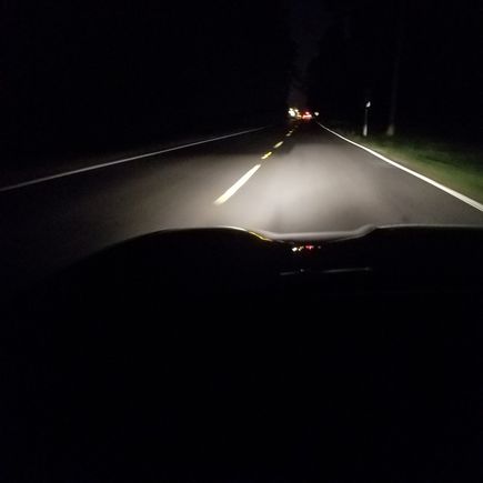 Its hard to see but this same odd pattern appears on the road. 