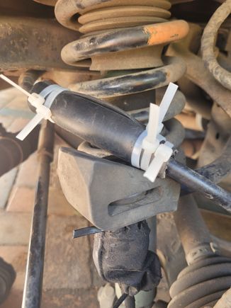 Field repair of the handbrake cable sheath.