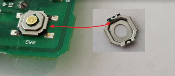 See how the switch case has tiny feet that hook into the circuit board (and can be easily damaged).