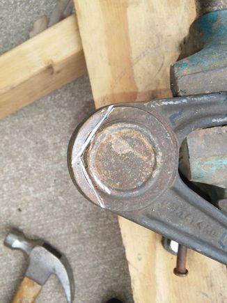 The cuts as described to allow room for receiver cup, being careful not to cut too deep, finishing separation with hammer and chisel.