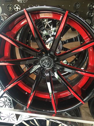 3 piece wheel brand new, was custom painted for showroom floor. Obviously in love because would match my car perfectly.