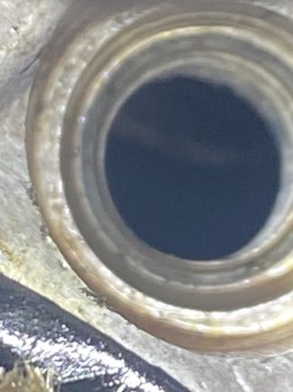 Here are the threads- Once it  broke loose it came out easily so it was just stuck.  I assume it’s normal to see the valve like this ? 
Finally should I be concerned about the penetrating oil that for sure got into the cylinder? 