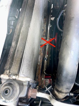 STRAP THROUGH A VERY NARROW SLIT DONT GO OVER THE PIPES