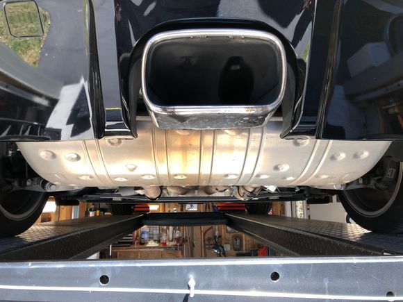 Stock.  Huge muffler.