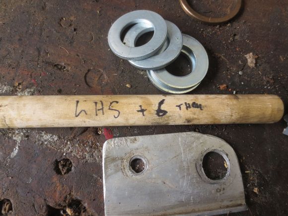 This isfor the left hand side. The bracket interior length is the wood rod plus 6 thou.