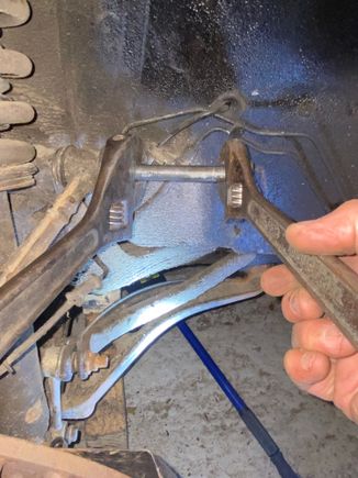 Wedge removed to show spanner arrangement. 