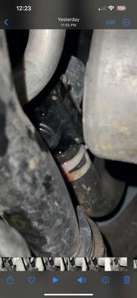 View of the leak under the car 