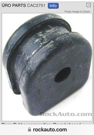 These could also be another source of a soft thud. If you aren’t familiar with these, these are the muffler mounts located above the differential. You’d have to get under the rear of the car and Move up and down the exhaust to see if there’s excessive play from those bushings.  