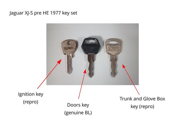 Jaguar XJ-S 1977 - Key Set