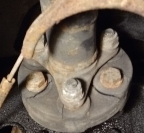 cracks in the rubber driveshaft coupling