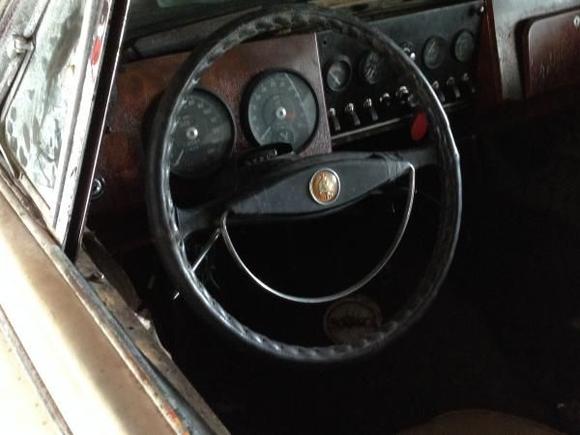 Leather wrapped wheel.