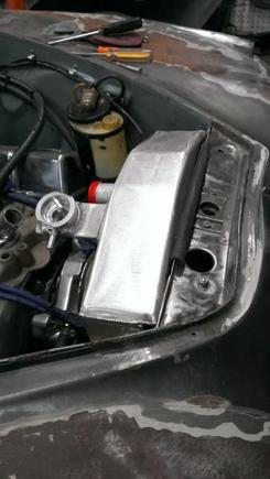 bracket removed from radiator