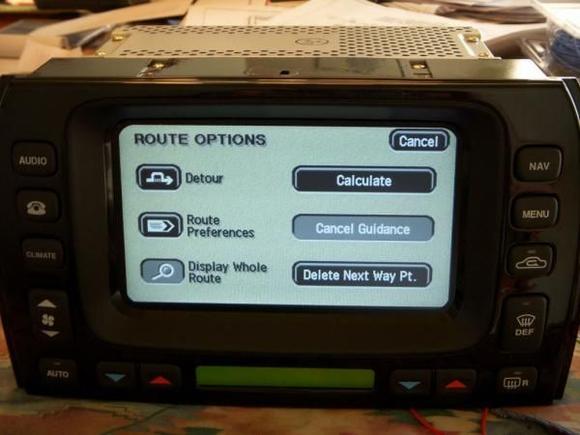 Bench testing navigation display on kitchen table.