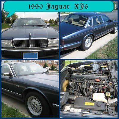 1990 Jaguar XJ6.  Not my actual car, but same color scheme, dark blue and tan interior.