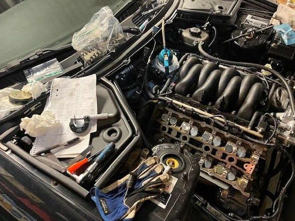 Measuring all tappet shim. (the little suction cup to pull the buckets out, speaker magnet to pull the shim off bucket)