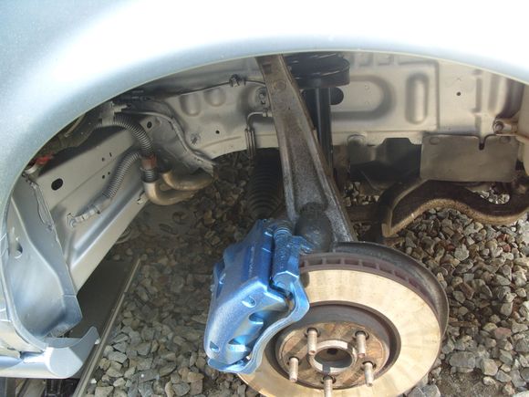 Metallic blue calipers