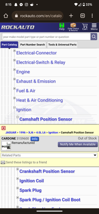 Camshaft (timing sensor?) being sold 
