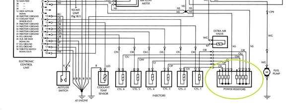 1987 SIII Fuel Injector partial wiring