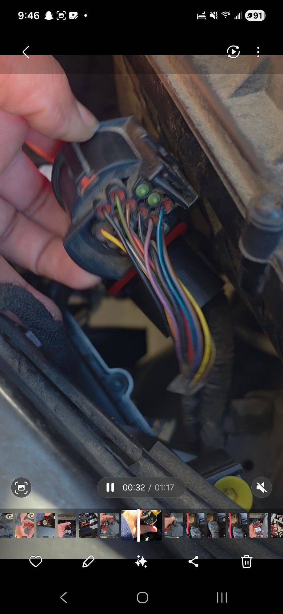 this is the wiring harness attached to my vehicle that the light plugs into there are 14 wires coming out of it