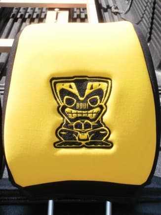 Tiki Bob embroidered into headrest