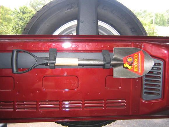 Shovel Mounted on tailgate - idea from another member!