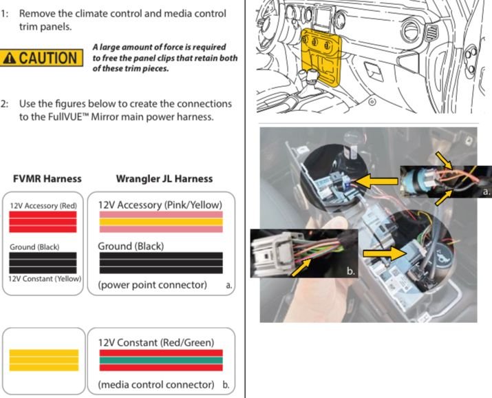 Wiring help for my new rear mirror The top destination for Jeep JK and JL