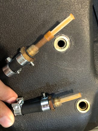 Are the plastic tips necessary. These lines will not fit all the way in the IMS tank. They bottom out before the threads reach the imbedded nuts in the under side of the tank.