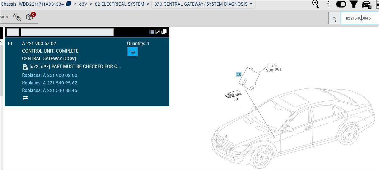 Central gateway control unit part 2215408845 Forums