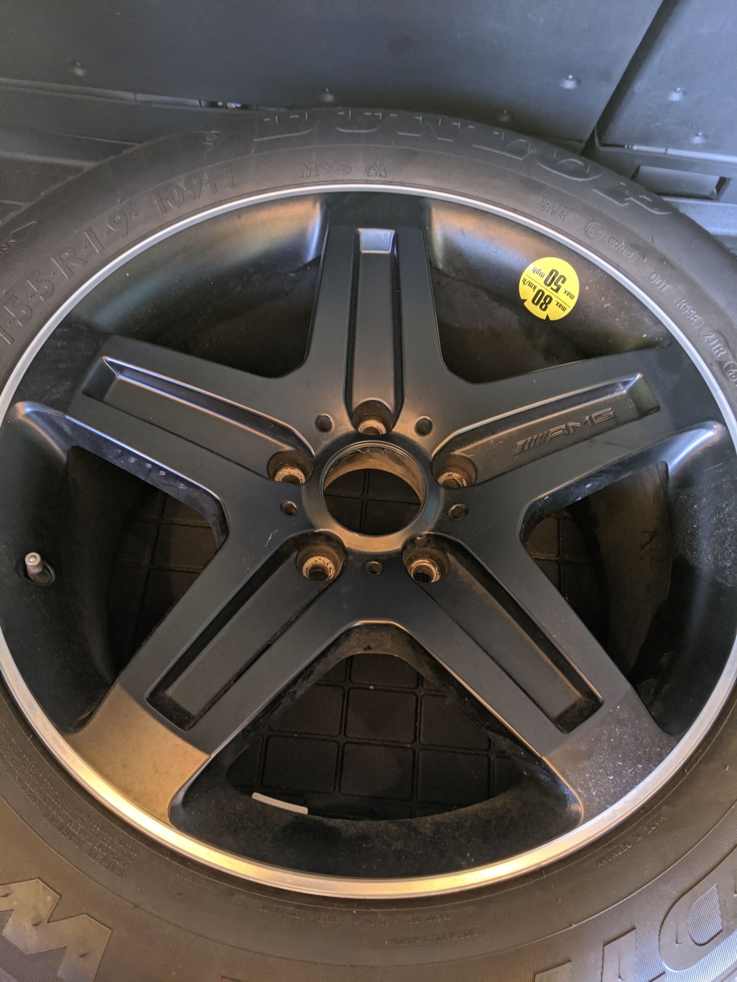 Wheels and Tires/Axles - G550 OEM spare wheel and tire. Black 19" $500 - Used - 2002 to 2018 Mercedes-Benz G550 - San Mateo, CA 94401, United States