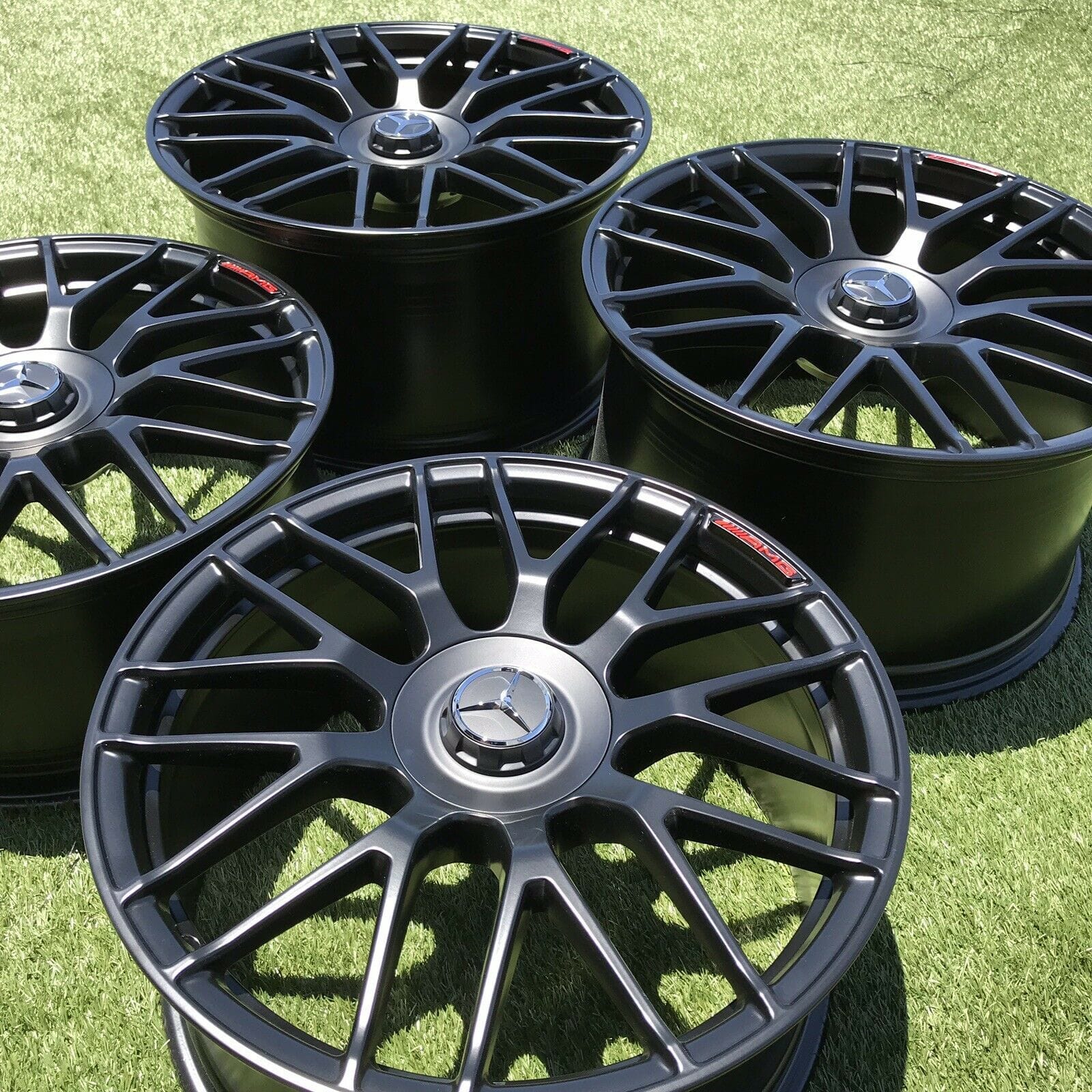 Wheels and Tires/Axles - 19" 20" Mercedes AMG Black Rims for GT-R GTS GT GTC w/ Red AMG Lettering - New - Corona, CA 92882, United States