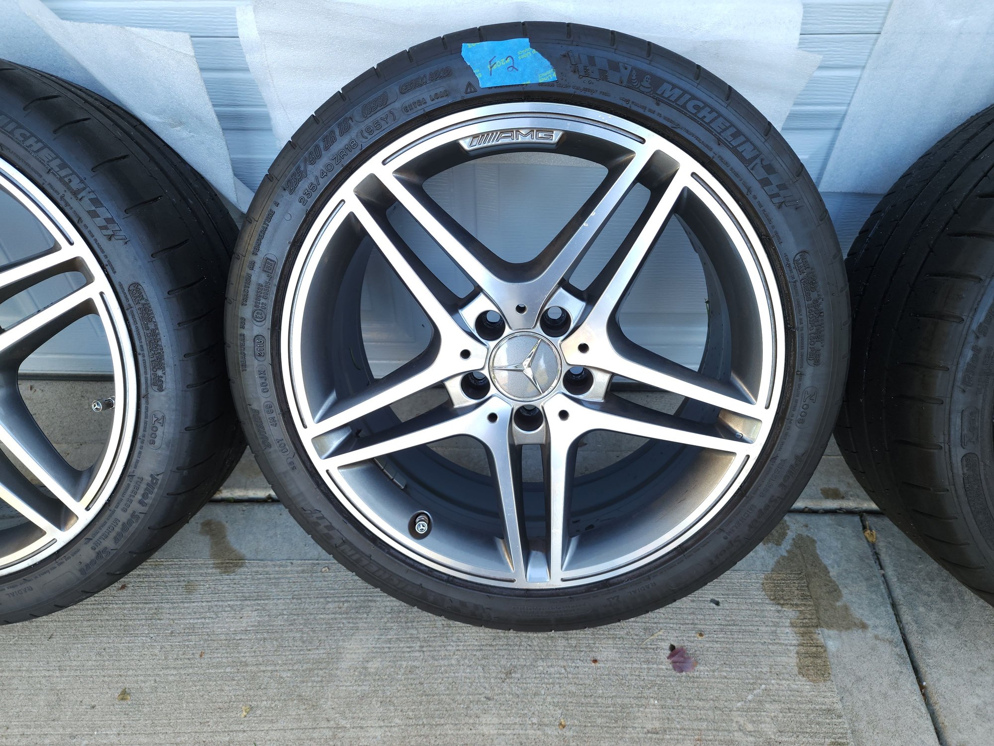 Wheels and Tires/Axles - AMG Wheels Rims Tires 8.0+9.0 X 18 Mercedes C63 A2044019402 A2044019502 - Used - -1 to 2026  All Models - Olathe, KS 66062, United States