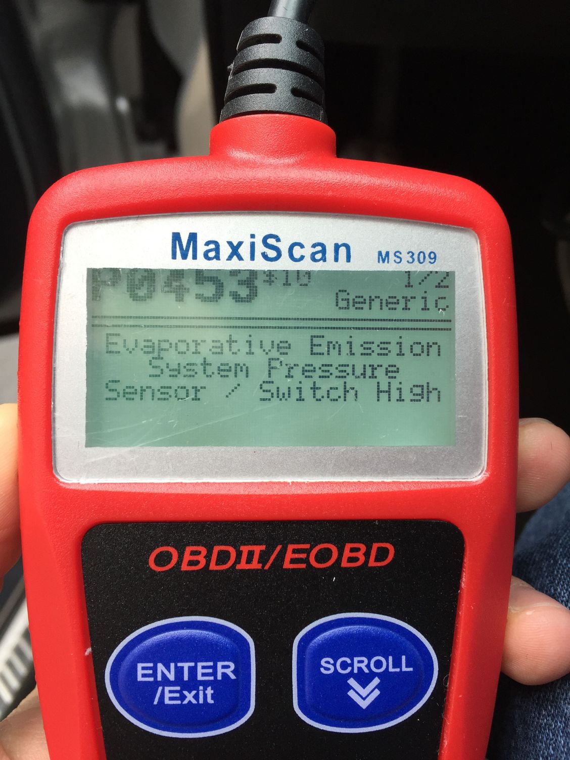 P0453 C55 Evaporative Emission Control System Pressure Sensor High