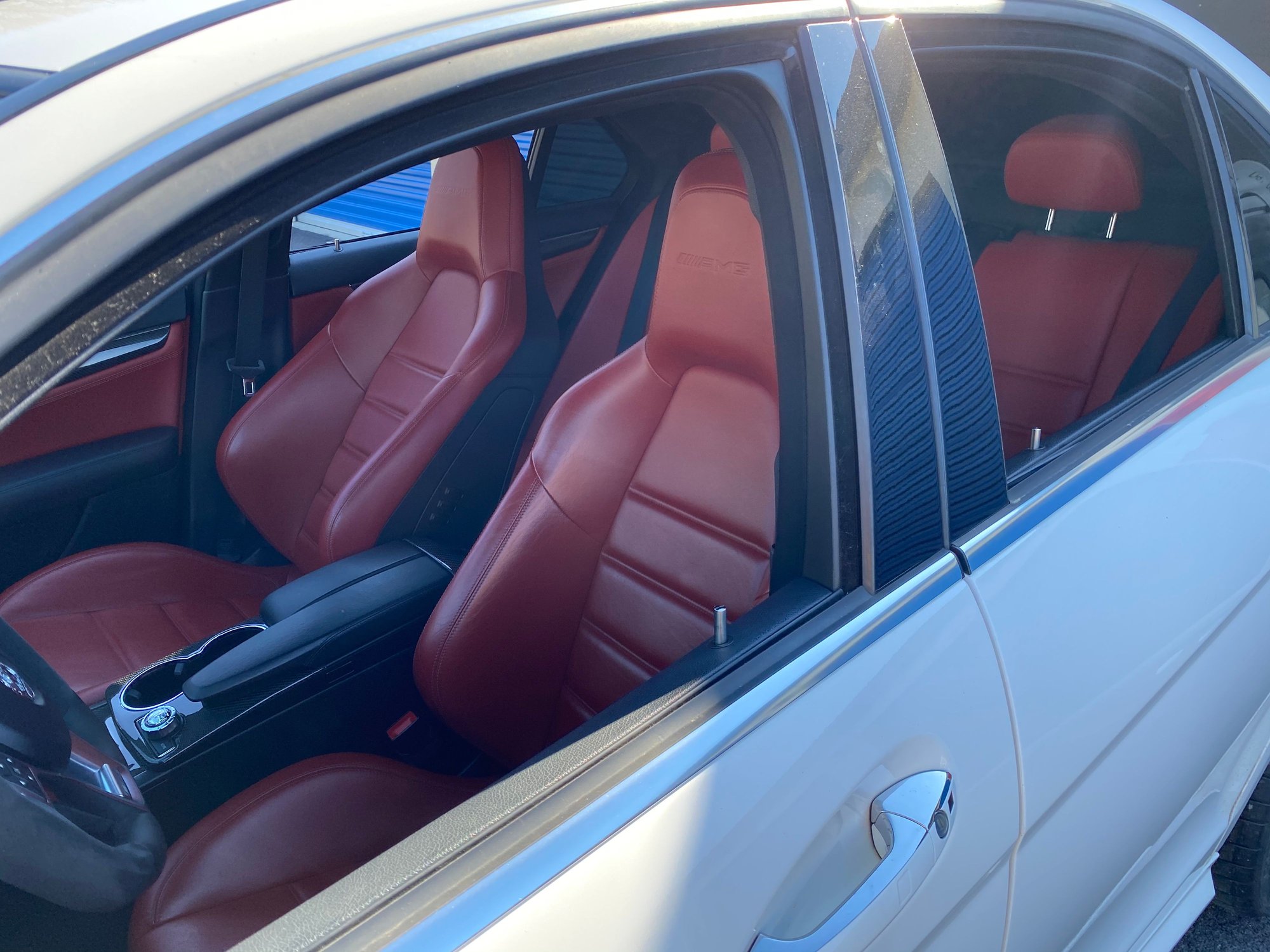 2013 Mercedes-Benz C63 AMG - 2013 Mercedes C63 AMG P31 Polar White w/ Red Designo Leather (Nicely Loaded) - Used - VIN WDDGF7HBXDA835265 - 39,570 Miles - 8 cyl - 2WD - Automatic - Sedan - White - Huntsville, AL 35824, United States