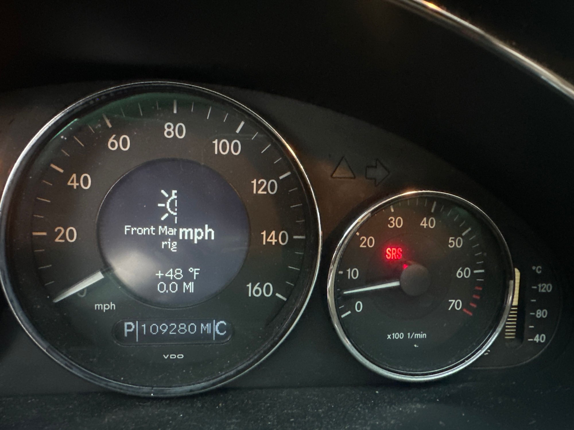 Gauge cluster appears like this if I touch the odometer reset button. The SRS also just popped up after replacing alternator for some reason.