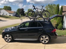 Bikes installed with liftgate in fully open position.  