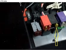 The yellow arrow shows the fuse for the PSE pump
