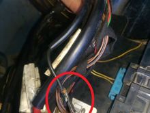 disconnected cable is circled red